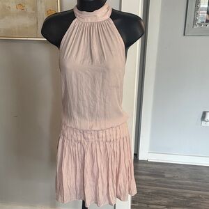Elegant Pink Halter Dress